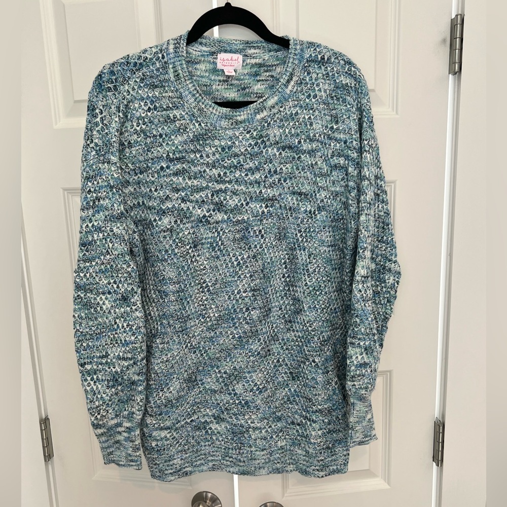 Beautiful sea glass multi color maternity sweater!